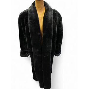Glam Regencycore Whimsigoth Punk Goth Feminine Heavy Winter Faux Mink Fur Coat